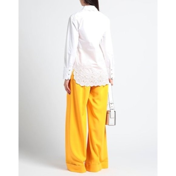 PACO RABANNE EMBROIDERED EYELET COTTON BUTTON-UP SHIRT size 38 - Picture 2 of 11